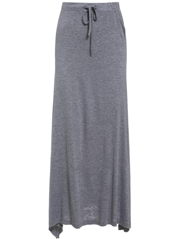 Romwe Drawstring Loose Grey Skirt