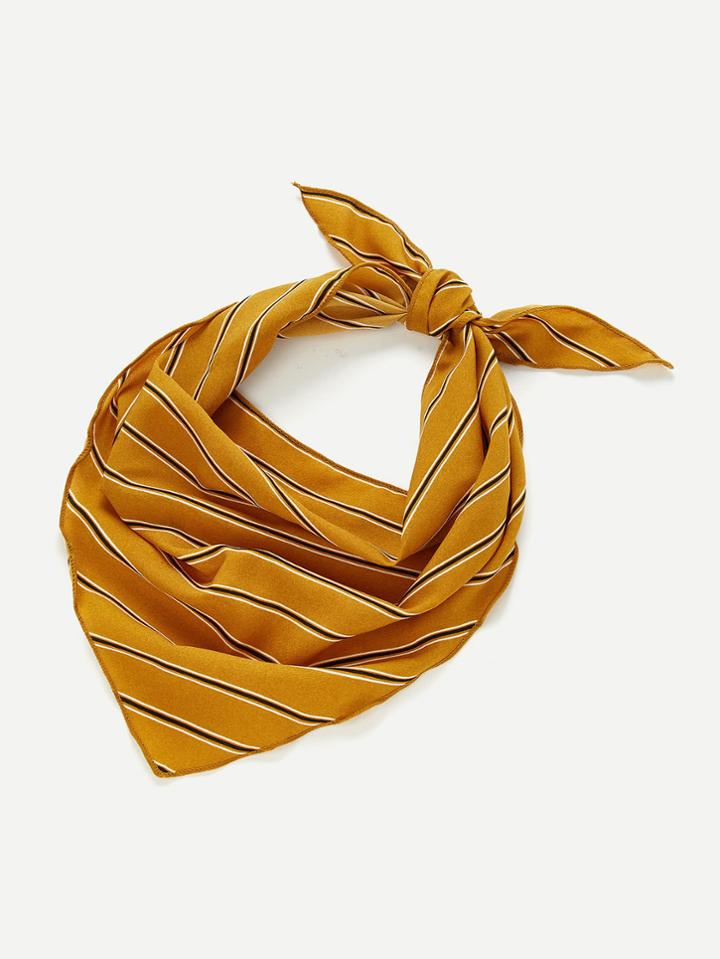 Romwe Vertical Striped Print Twilly Scarf