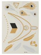 Romwe Geomectric Gold Stamping Necklace Shape Tattoos