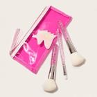 Romwe Glitter Makeup Brush With Pouch 4pack