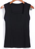 Romwe Square Neck Slim Black Vest