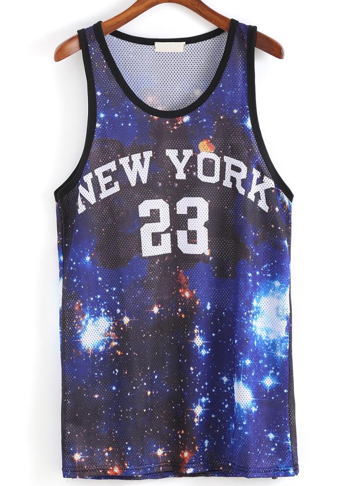 Romwe Galaxy Print Tank Top