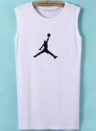 Romwe Slam Dunk Print White Dress