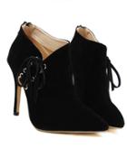 Romwe Black Lace-up High Heel Shoes