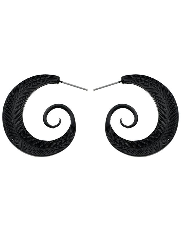 Romwe Black Big Circle Geometric Statement Stud Earrings