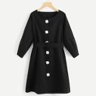 Romwe Collar Less Belted Coat
