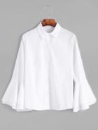 Romwe White Bell Sleeve Shirt