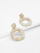 Romwe Geometric Design Stone Earrings