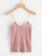 Romwe Ribbed Knot Cami Top