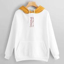 Romwe Kangaroo Pocket Letter Embroidered Hoodie
