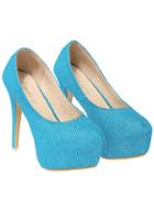 Romwe Blue High Heel Platform Shoes