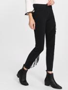 Romwe Fringe Detail Skinny Jeans