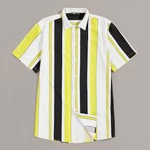 Romwe Guys Button Up Striped Shirt