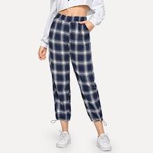 Romwe Plaid Print Pant