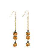 Romwe Pumpkin Design Drop Earrings