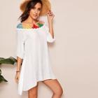 Romwe Circle Crochet Insert Cover Up Top