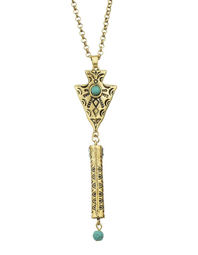 Romwe Gold Plated Pendant Necklace