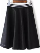Romwe Striped A-line Skirt