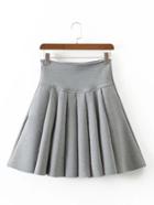 Romwe High Waist Flared Skirt