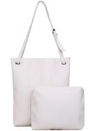 Romwe White Magnetic Shoulder Bag With Small Bag
