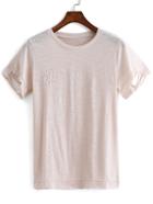 Romwe Round Neck Ripped T-shirt