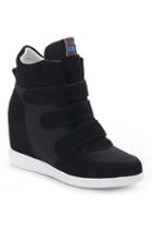 Romwe Tri Buckles Casual Black Sneaker