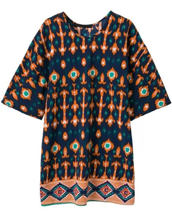 Romwe Vintage Geometric Print Dress