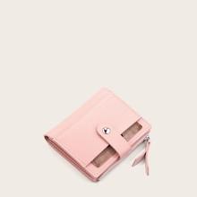 Romwe Fold Over Side Zip Purse