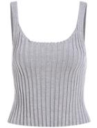 Romwe Straps Knit Grey Cami Top