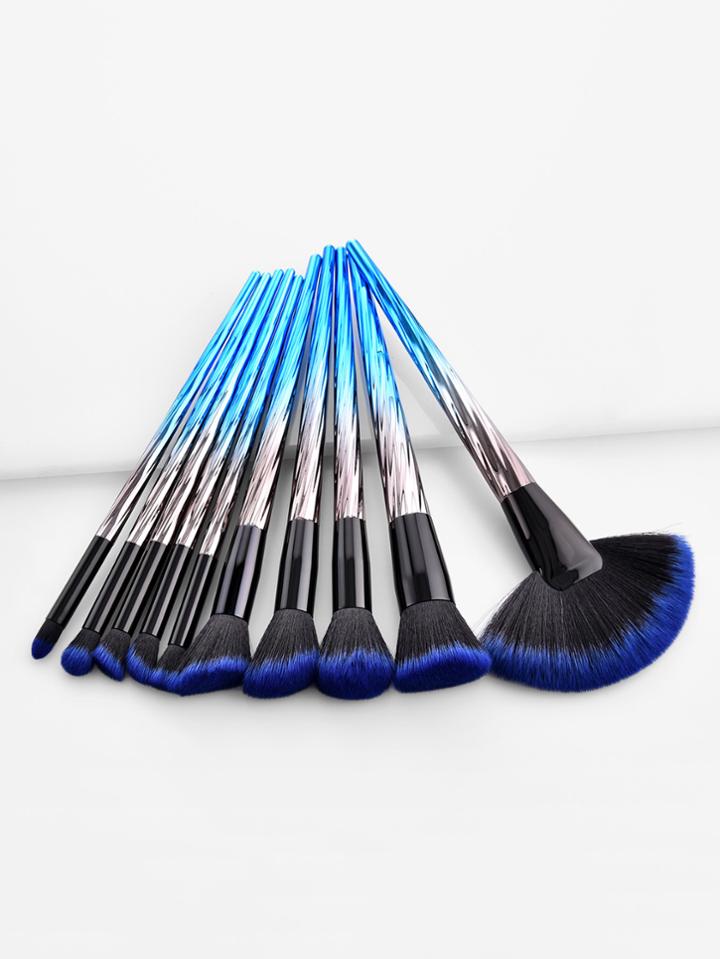 Romwe Ombre Handle Makeup Brush 10pcs