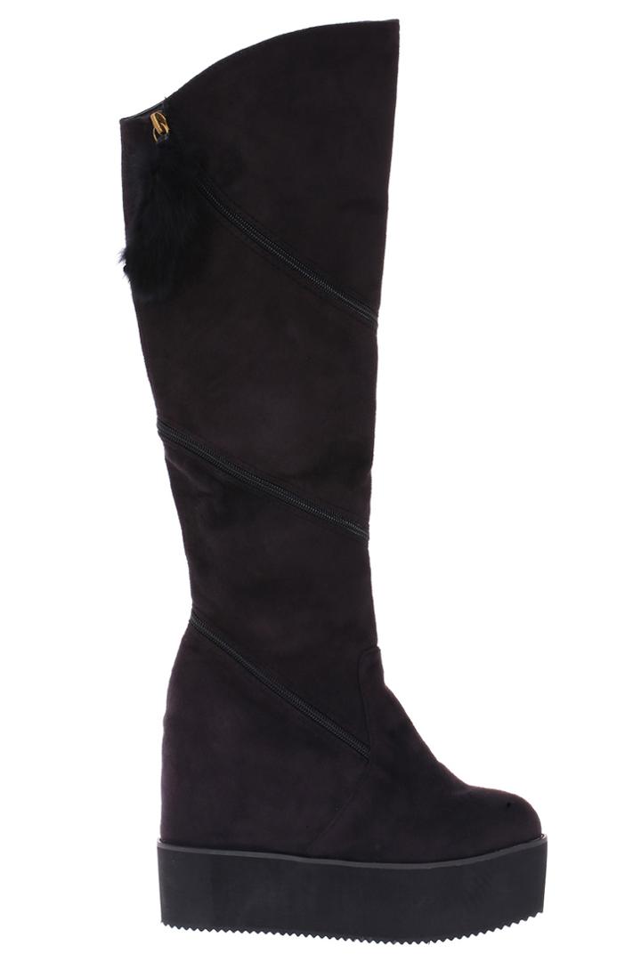 Romwe Ball Top Embellished Knee Boots