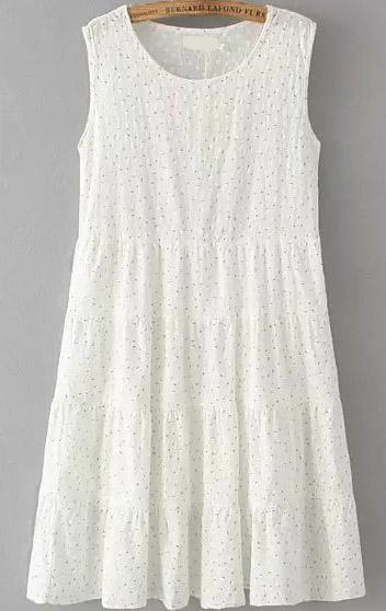 Romwe Sleeveless Grass Print Dress
