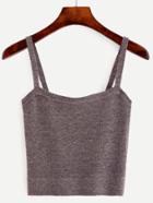 Romwe Grey Marled Knit Cami Top