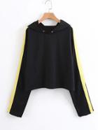 Romwe Contrast Tape Boyfriend Hoodie