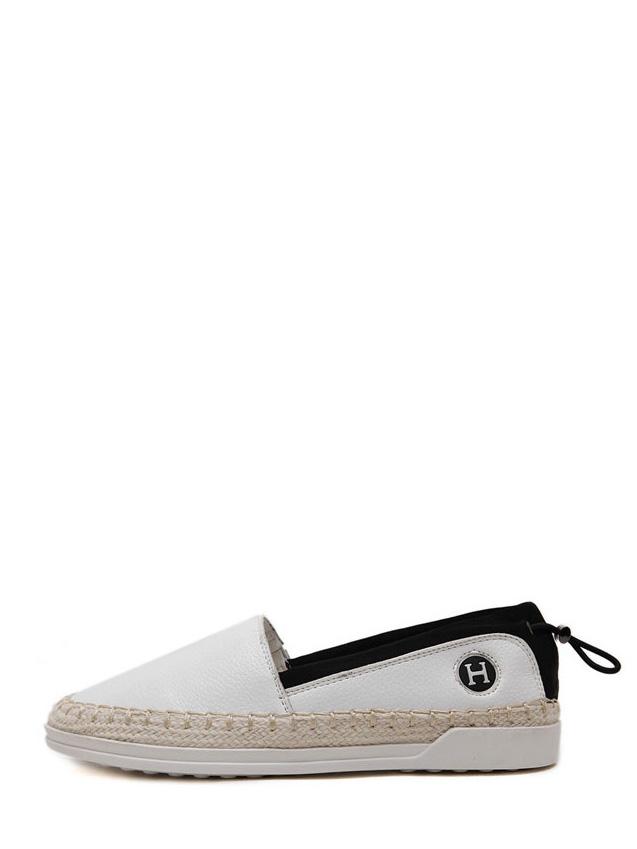 Romwe White Round Toe Thick-soled Flats