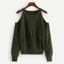 Romwe Open Shoulder Knot Jumper