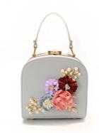 Romwe 3d Flower Faux Pearl Detail Shoulder Bag