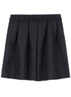 Romwe Elastic Waist Lace Flare Black Skirt