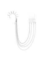 Romwe Silver Tassel Pendant Single Ear Hoop