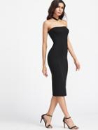 Romwe Bandeau Midi Bodycon Dress