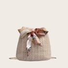 Romwe Twilly Scarf Woven Bucket Bag