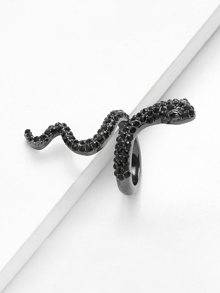 Romwe Rhinestone Snake Design Cute Ring