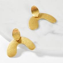 Romwe Half Circle Shaped Stud Earrings 1pair