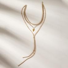 Romwe Triangle Detail Layered Lariats Necklace 1pc
