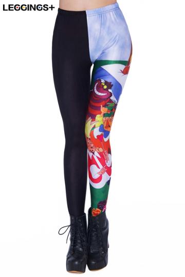 Romwe Alice's Adventures In Wonderland Printed Leggings
