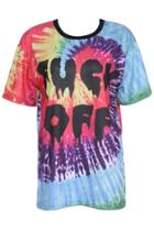 Romwe Fuck Off Print Colorful Short-sleeved T-shirt