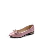 Romwe Bow Decor Patent Leather Flats