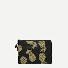 Romwe Tassel Detail Pineapple Print Clutch