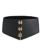 Romwe Black Faux Leather Corset Belt