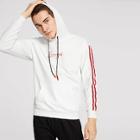 Romwe Guys Contrast Striped Tape Letter Embroidered Hoodie